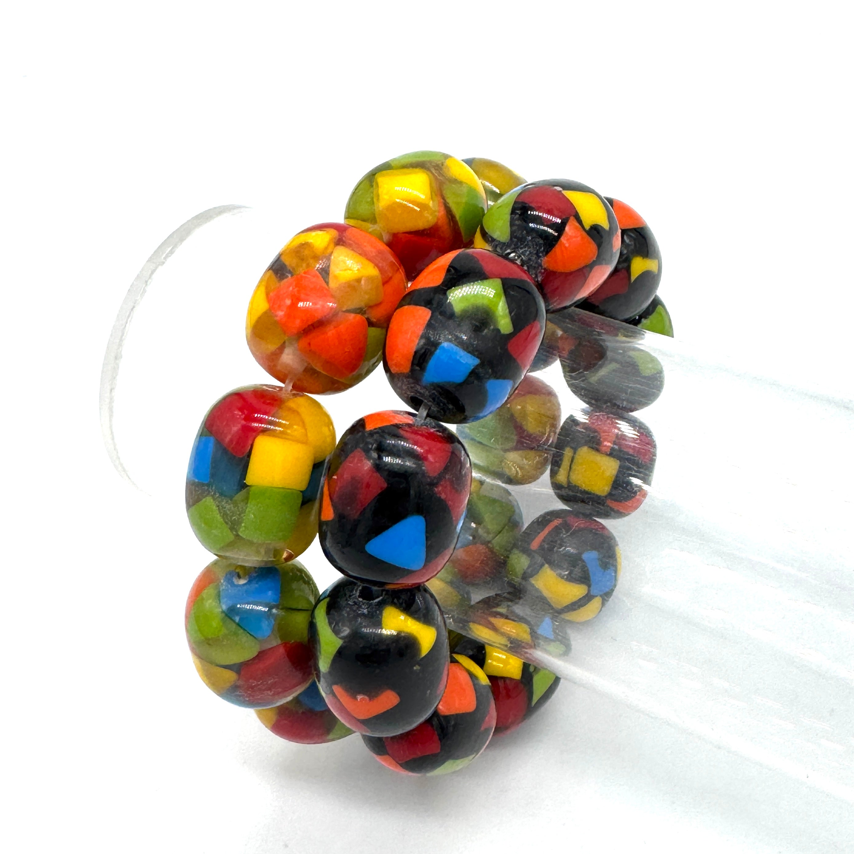Crayon Confetti Stretch Oval Bead Bracelet