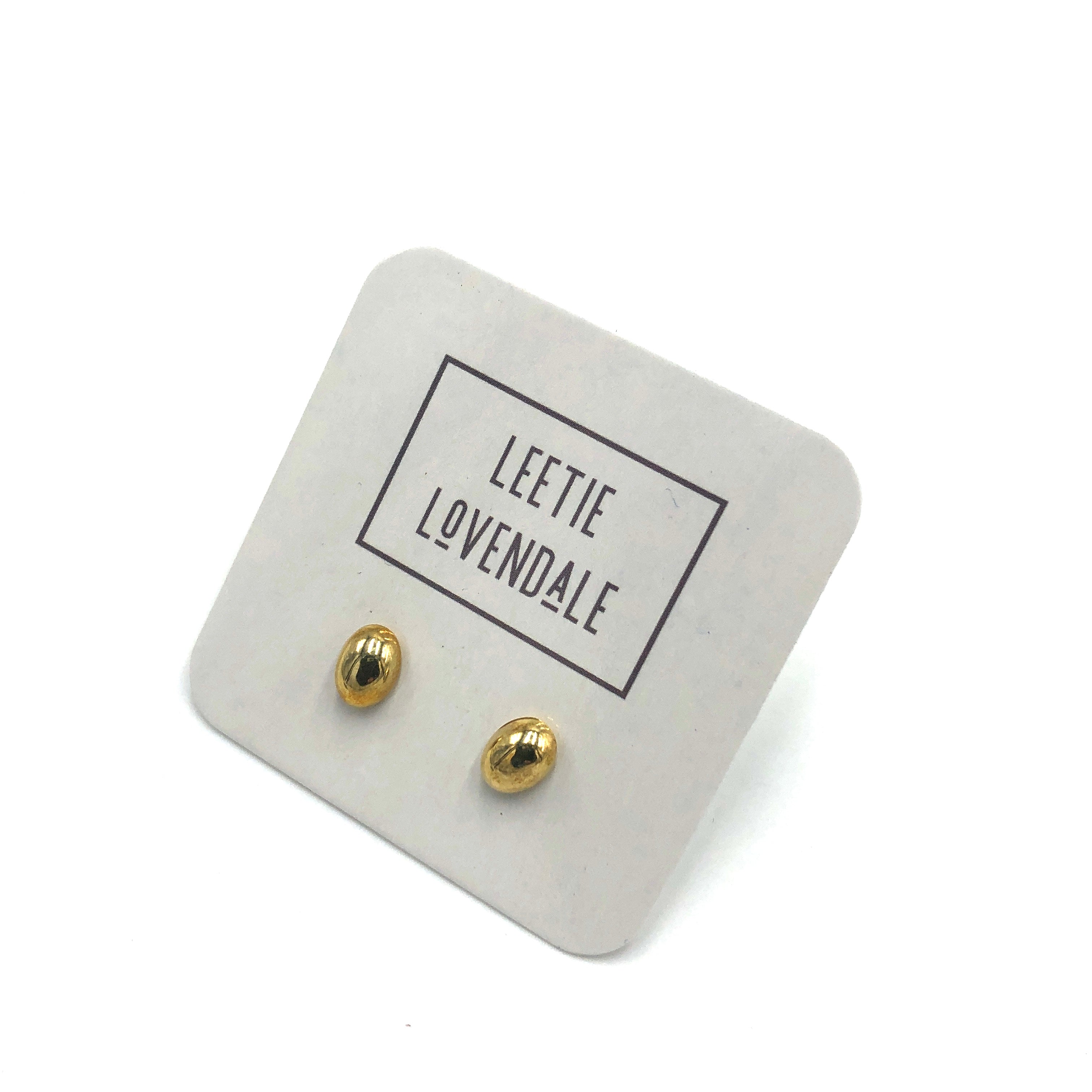 Gold Extra Petite Oval Stud Earrings