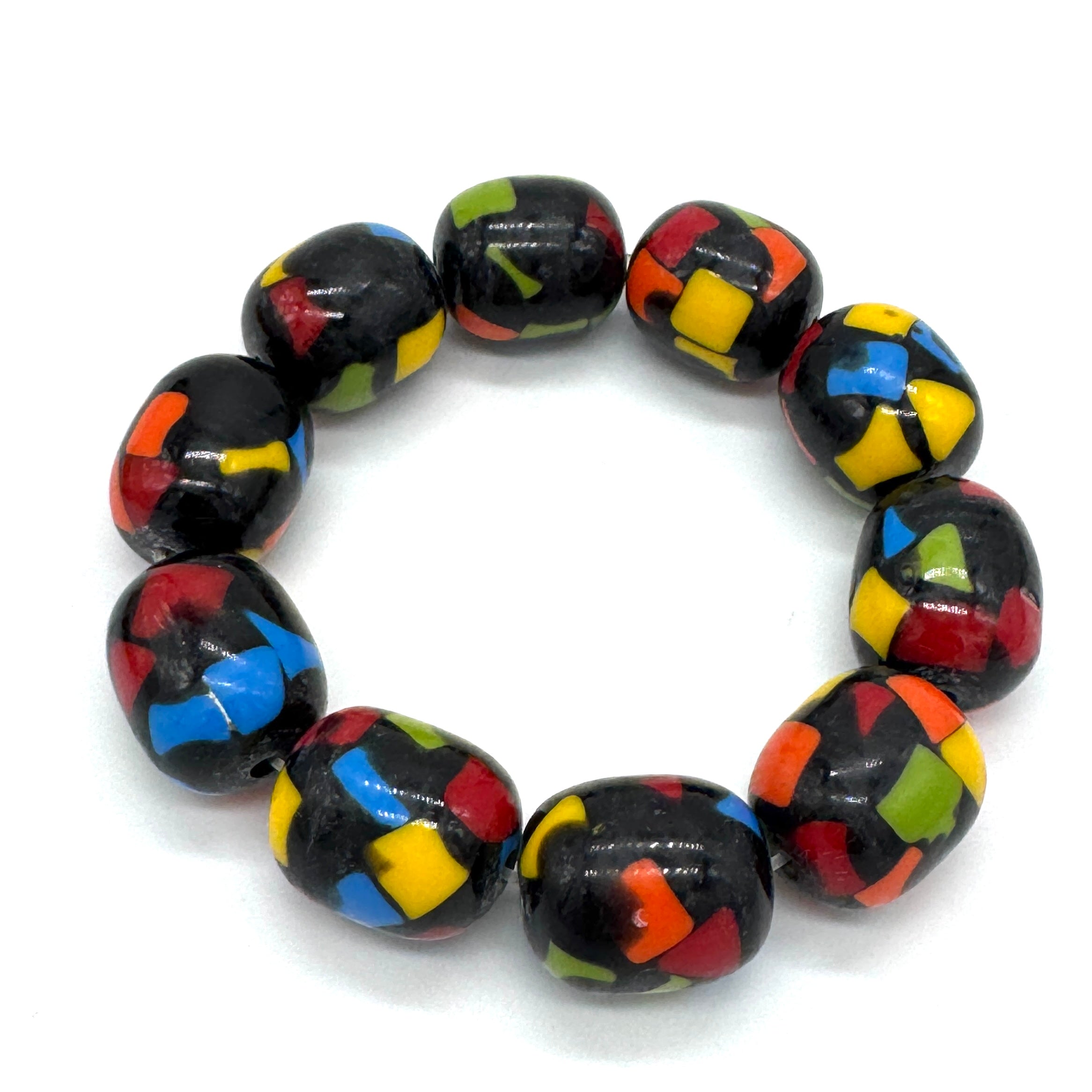 Crayon Confetti Stretch Oval Bead Bracelet