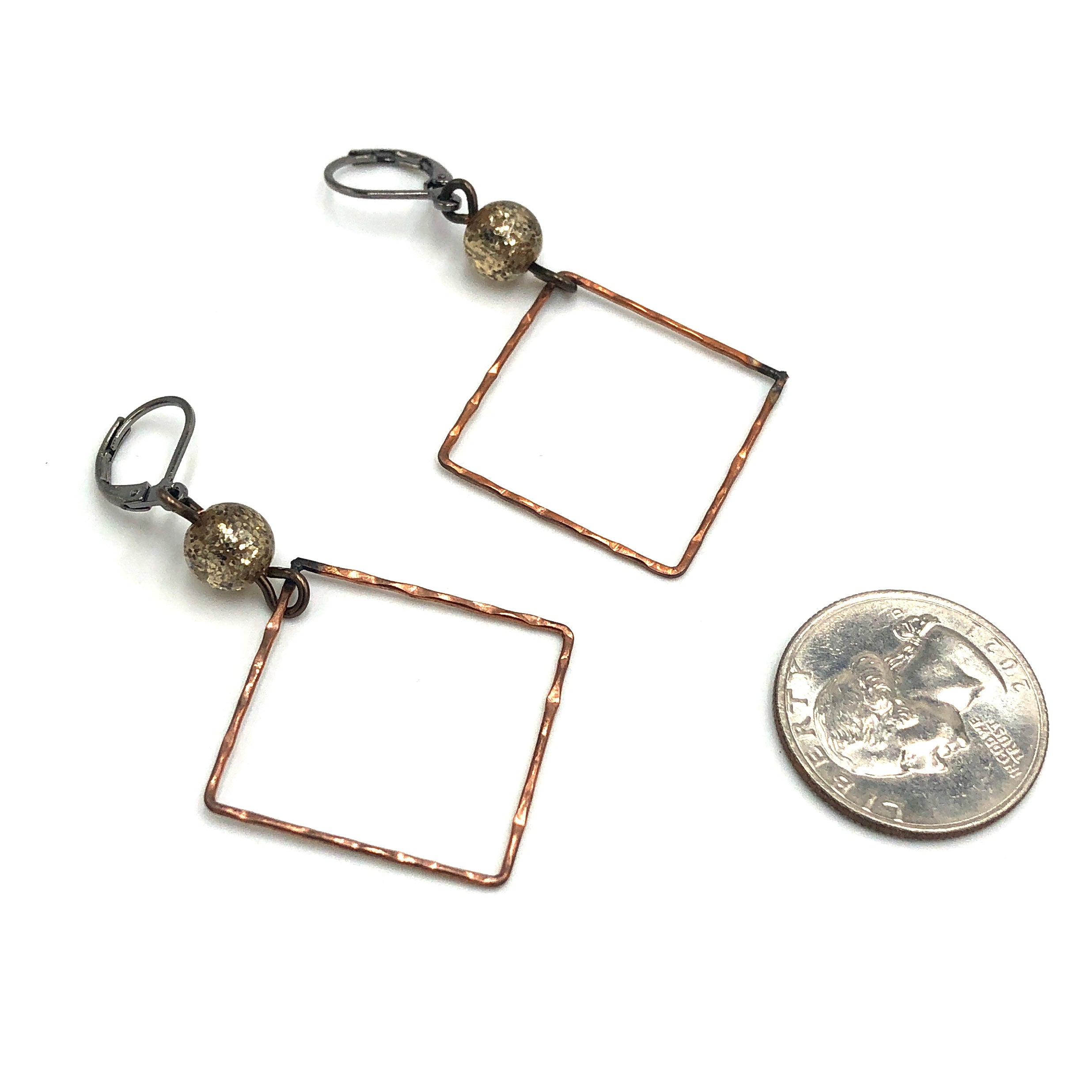 Bronze Box Earrings