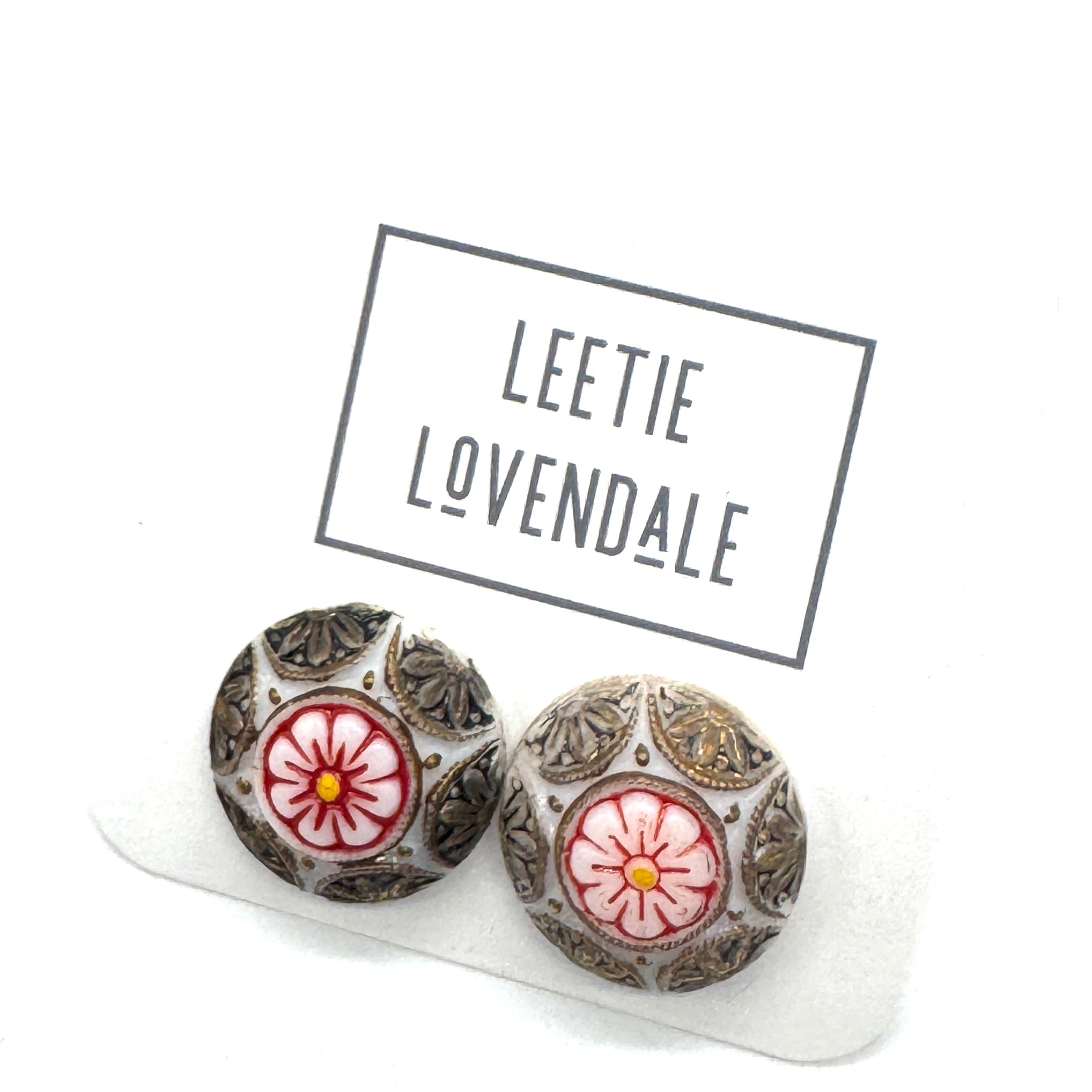 Old World Glass Stud Earrings