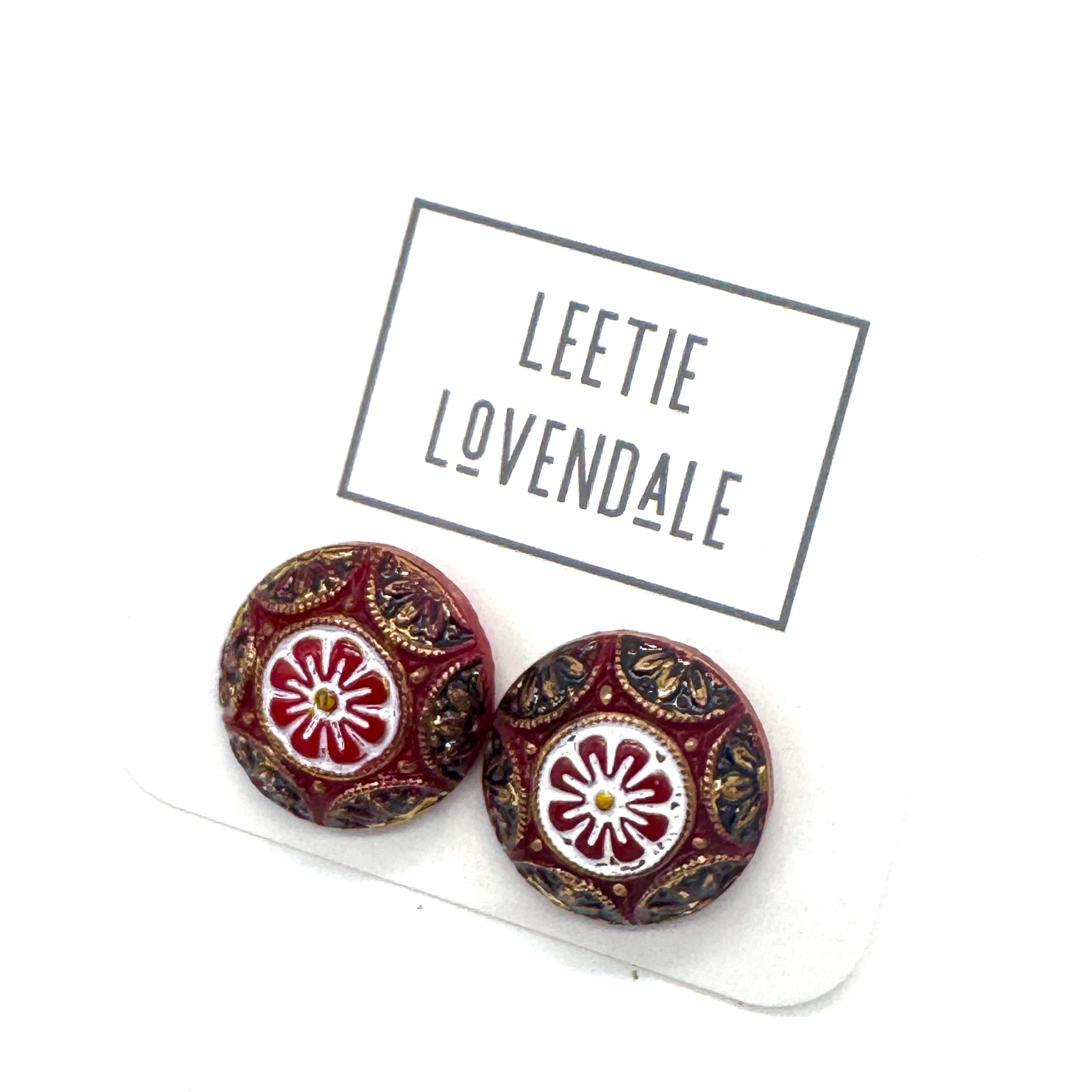 Old World Glass Stud Earrings