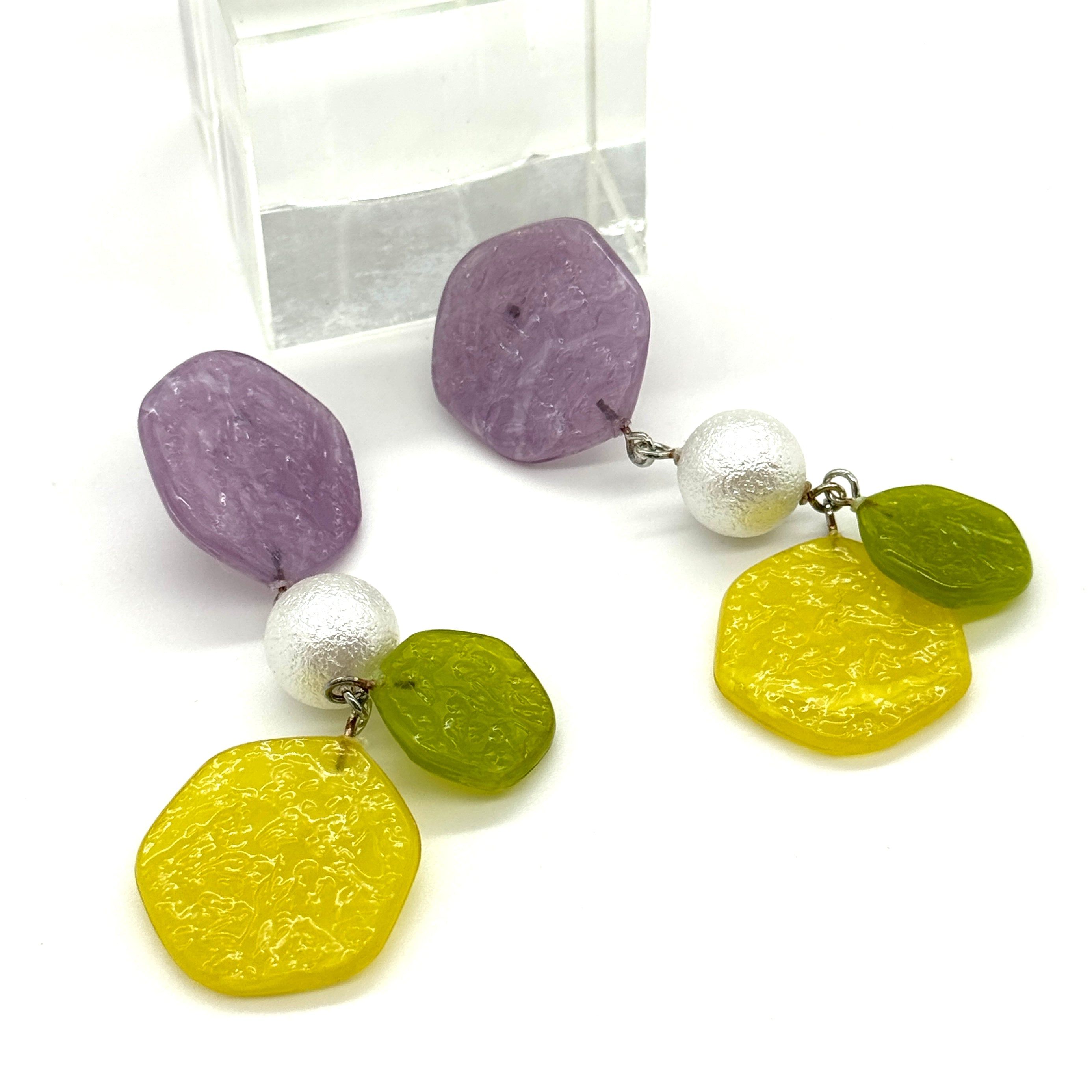 Periwinkle Picnic Ice Chip Statement Earrings