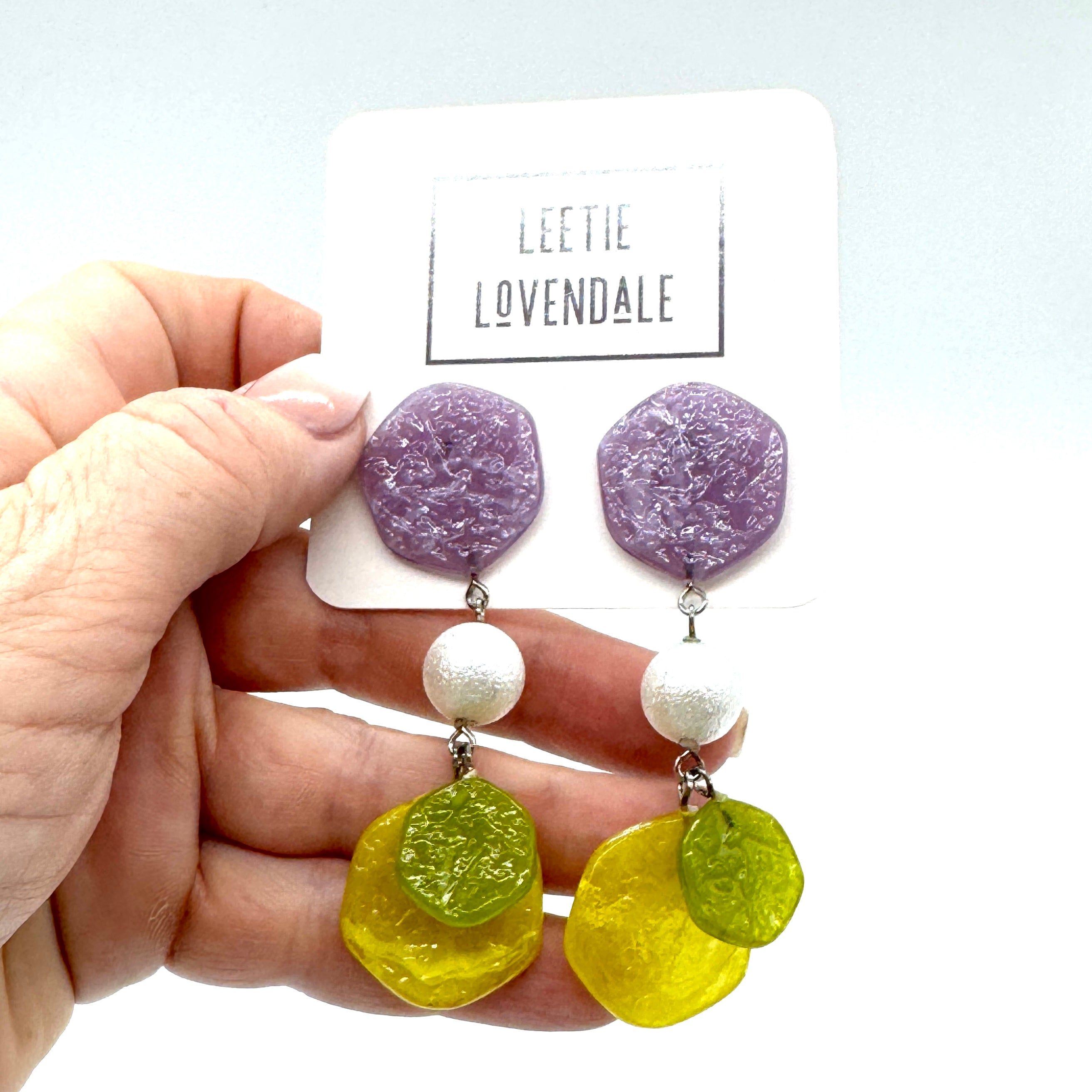 Periwinkle Picnic Ice Chip Statement Earrings