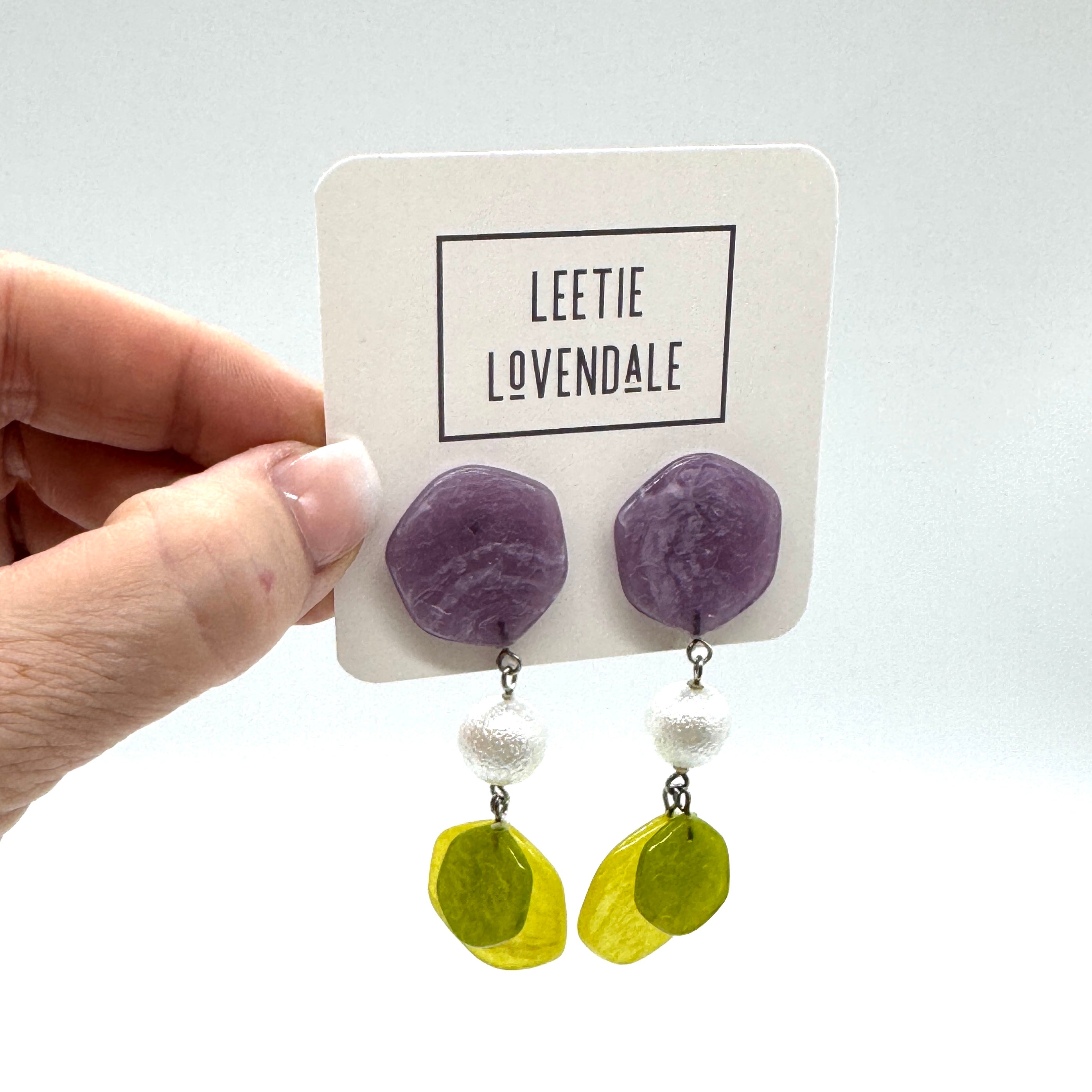 Periwinkle Picnic Ice Chip Statement Earrings