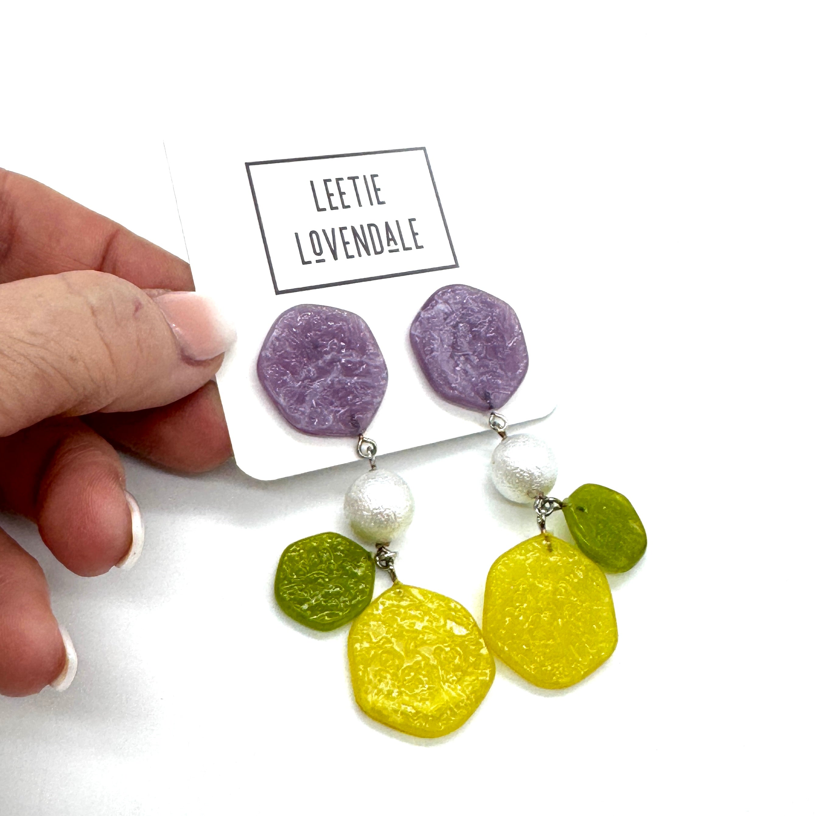 Periwinkle Picnic Ice Chip Statement Earrings