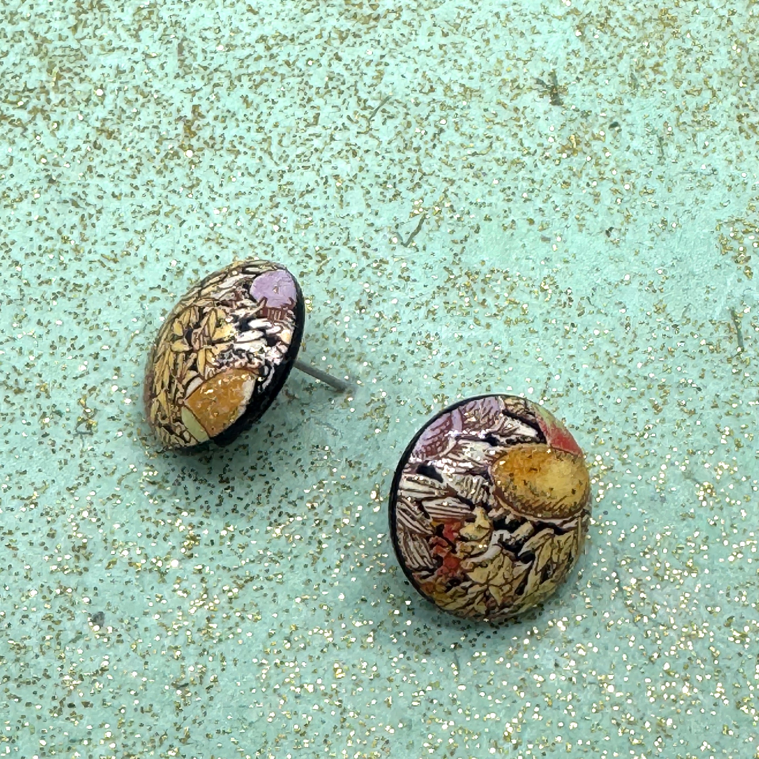 Golden Tapestry Tensha Studs