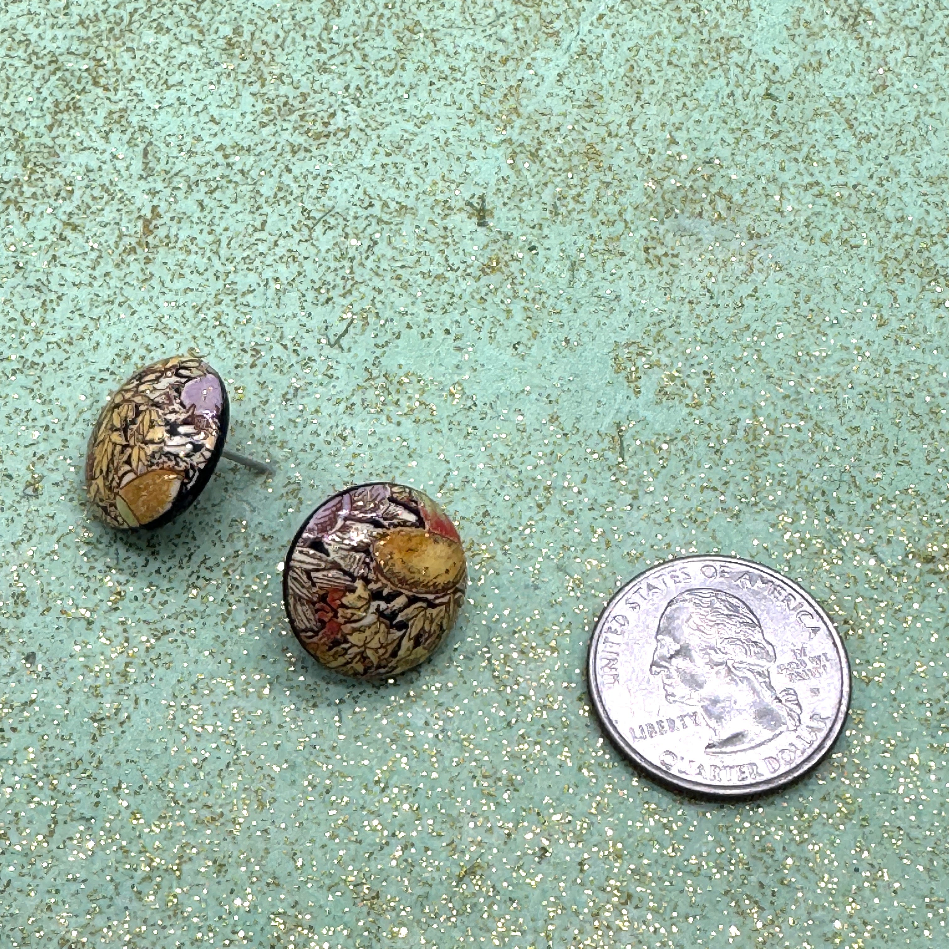 Golden Tapestry Tensha Studs