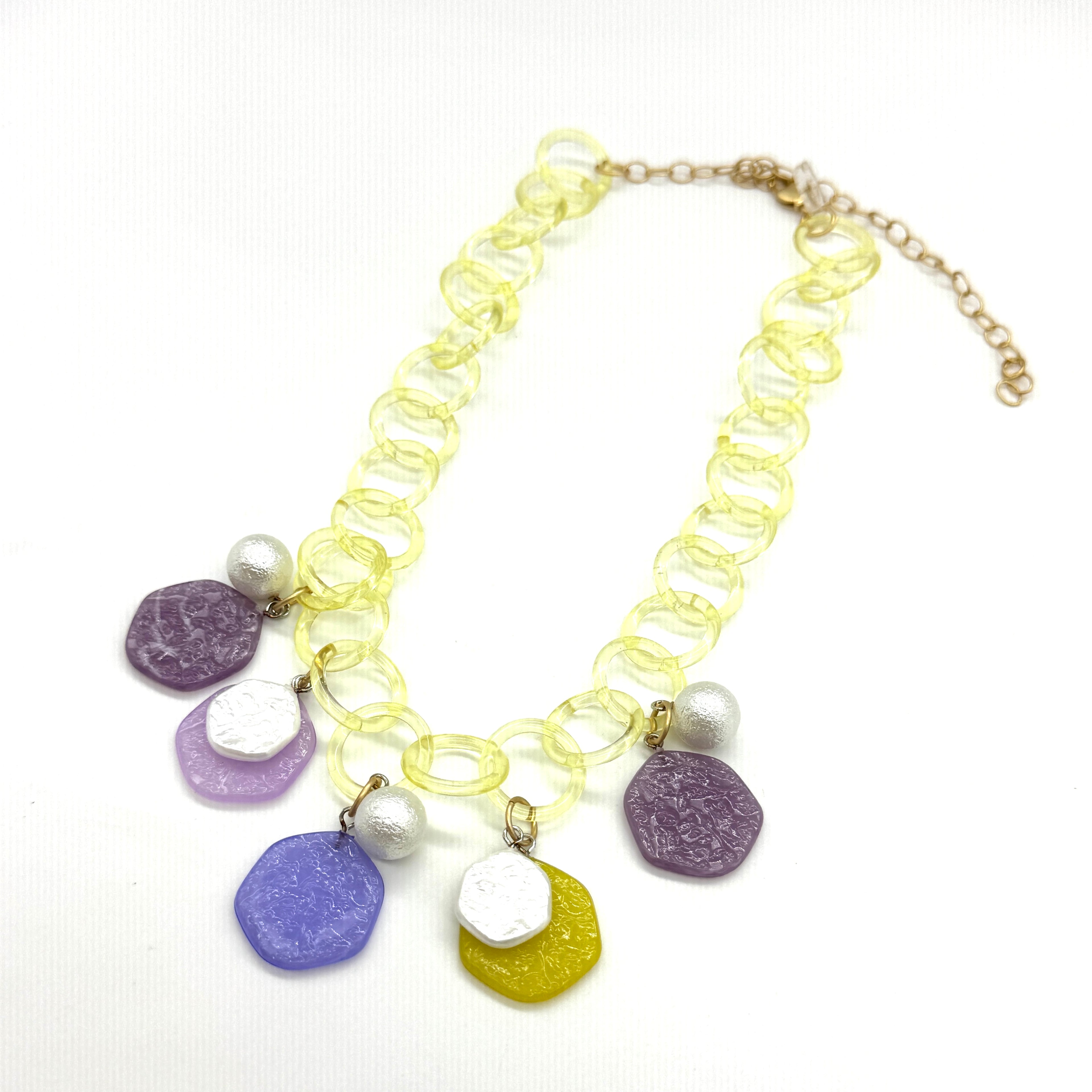 Periwinkle Picnic Clink Lucite Link Charm Necklace