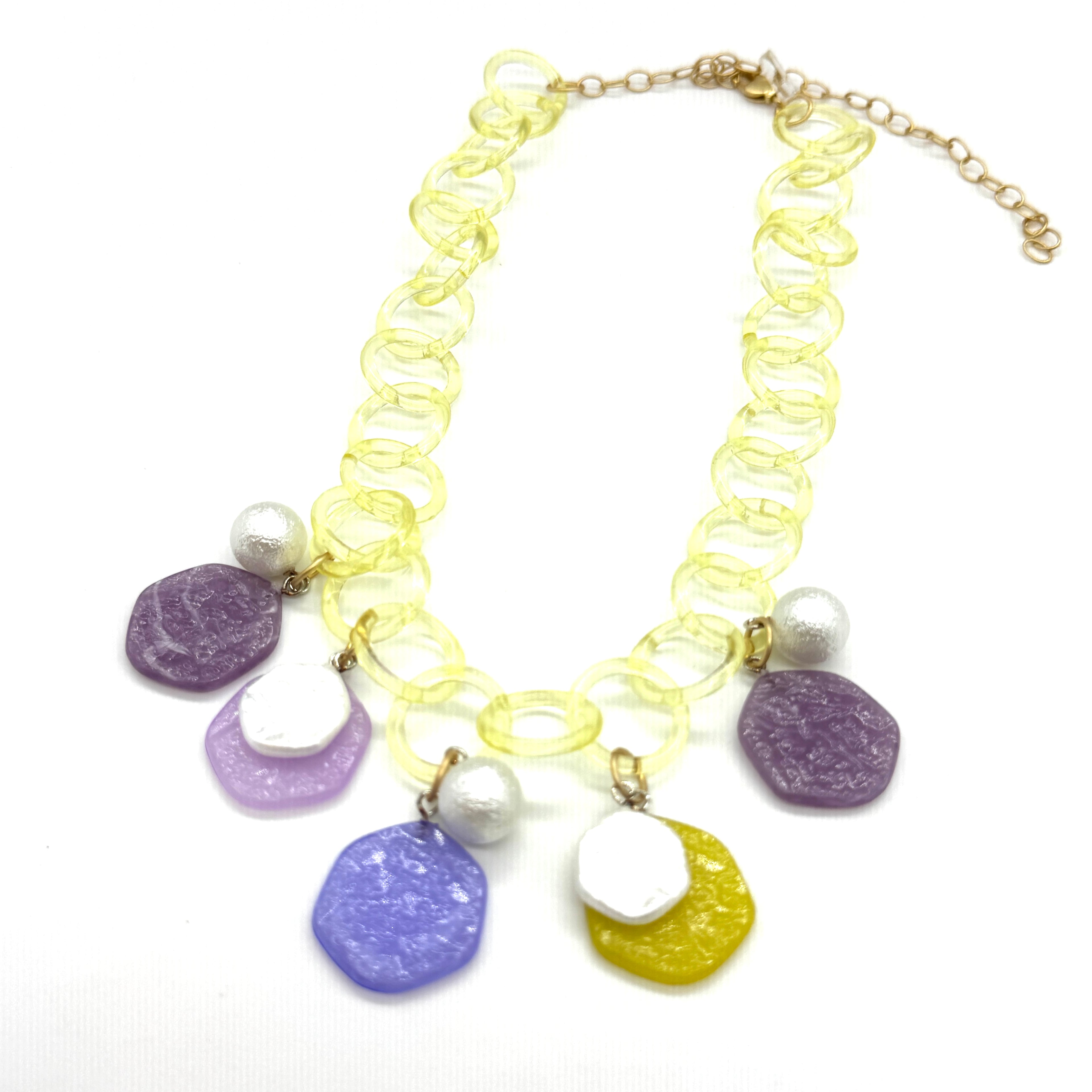 Periwinkle Picnic Clink Lucite Link Charm Necklace