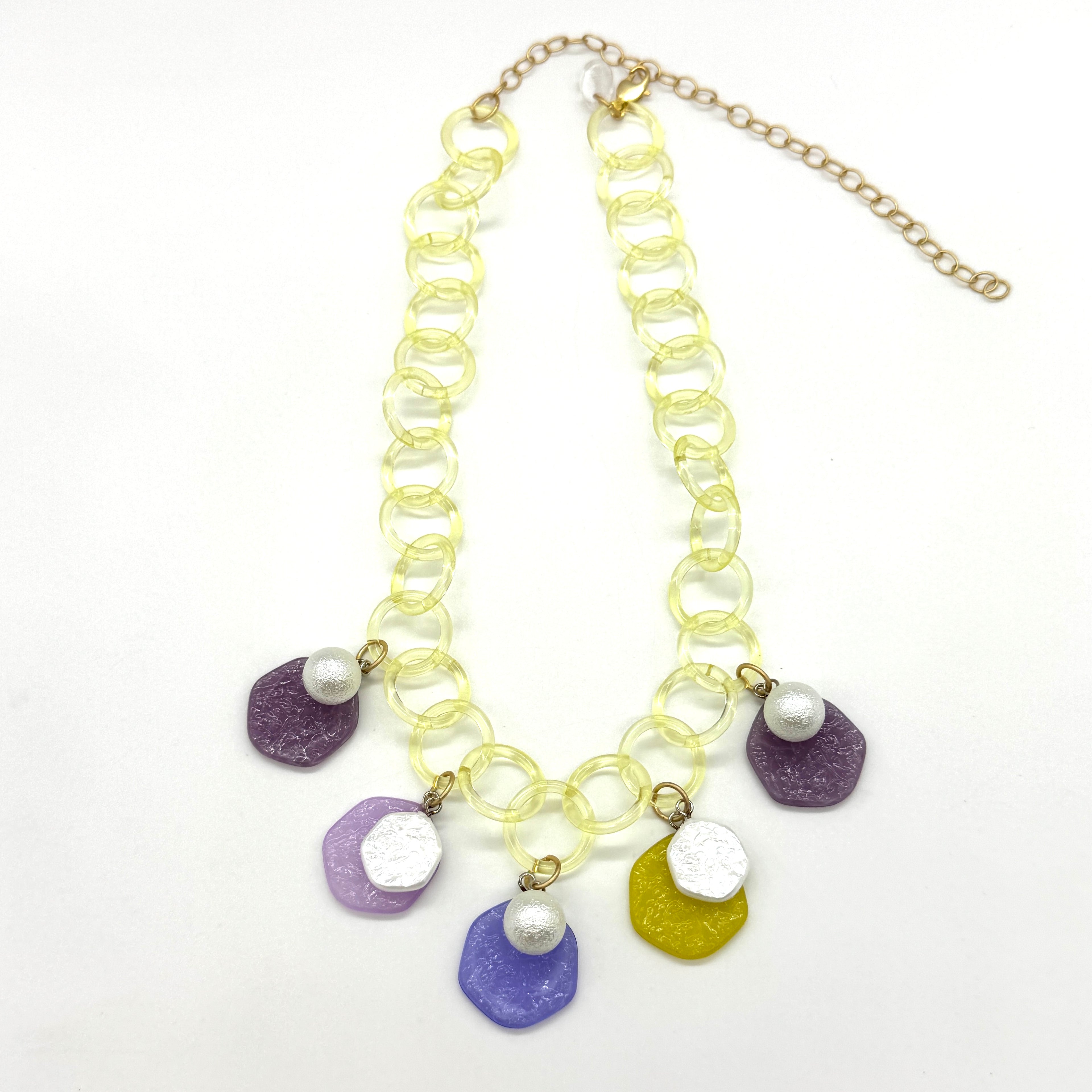 Periwinkle Picnic Clink Lucite Link Charm Necklace