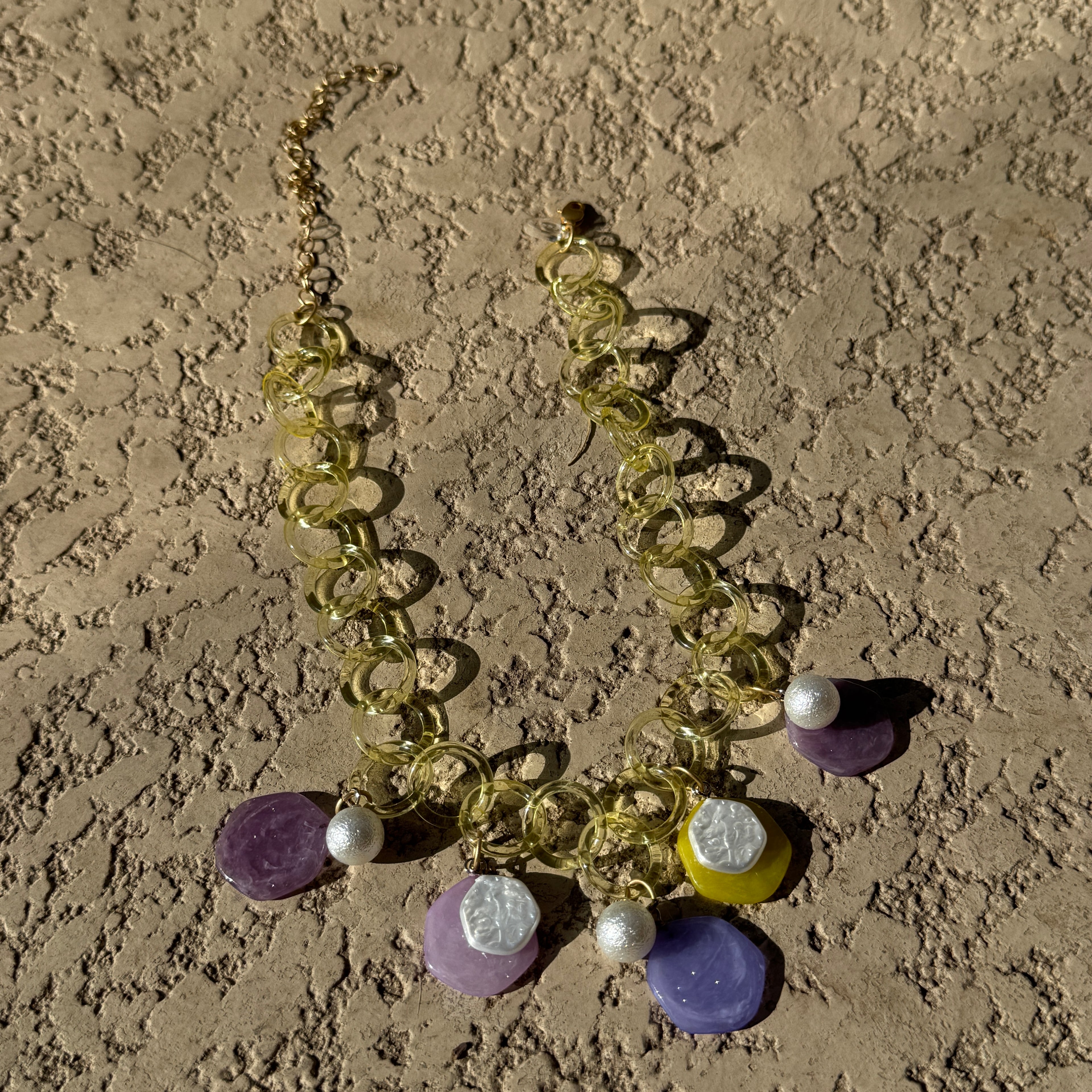 Periwinkle Picnic Clink Lucite Link Charm Necklace