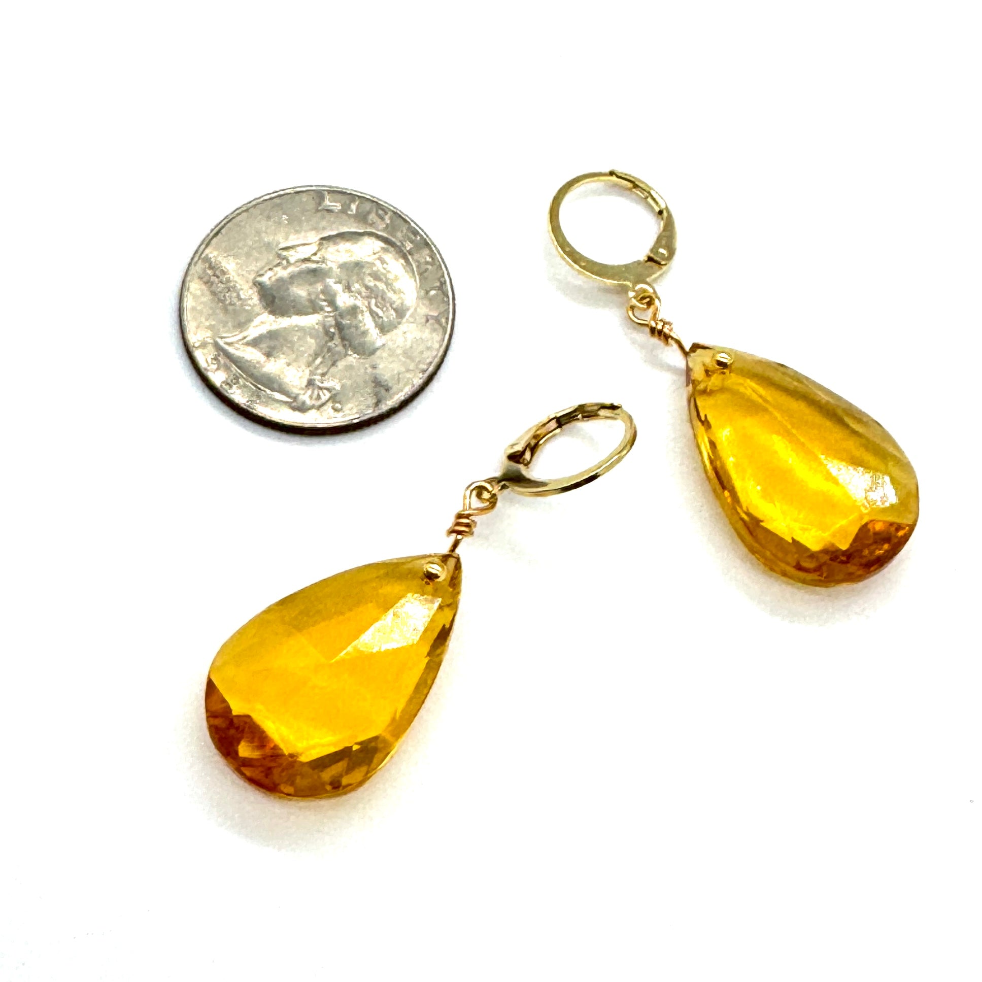 Topaz Chandelier Glass Drop Earrings