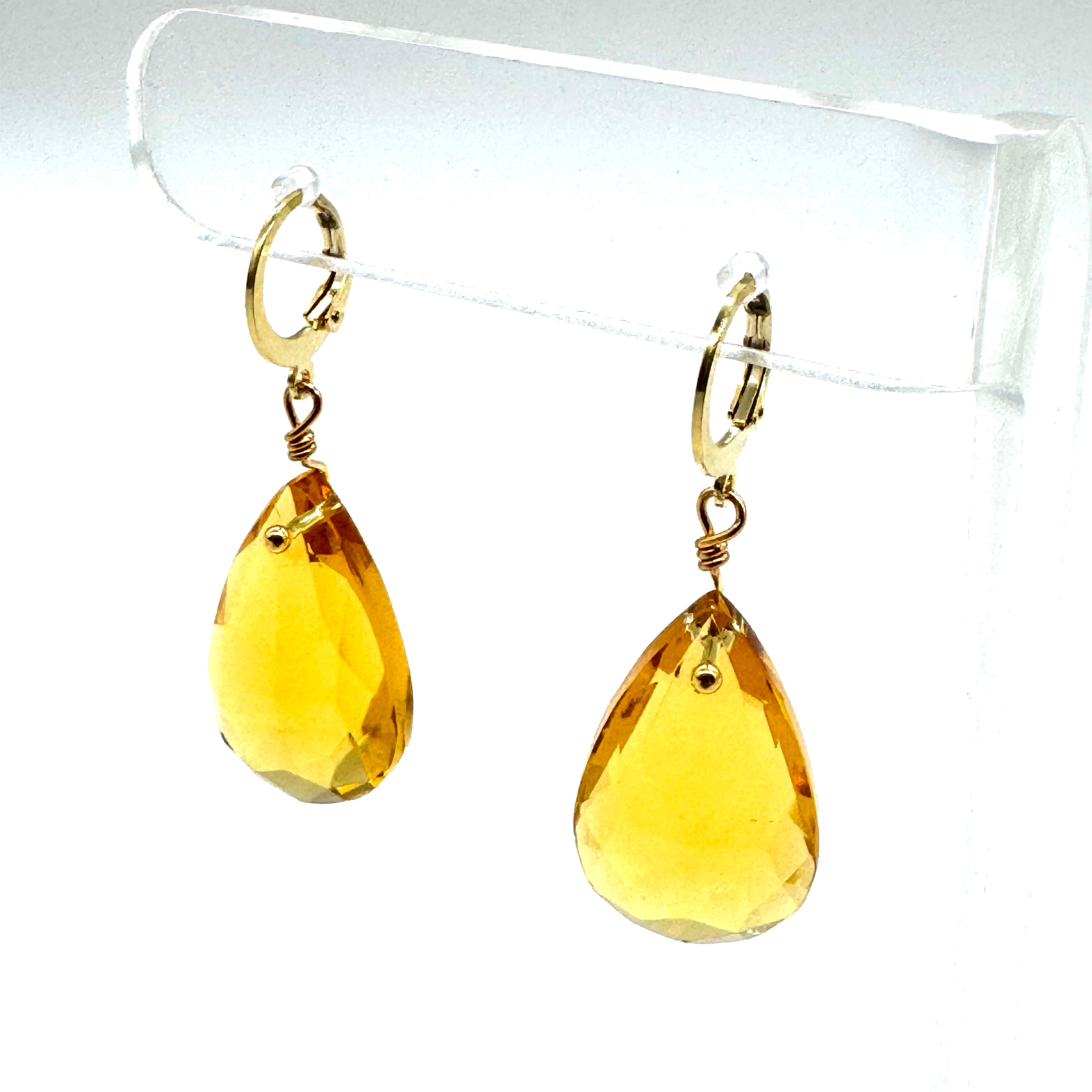 Topaz Chandelier Glass Drop Earrings