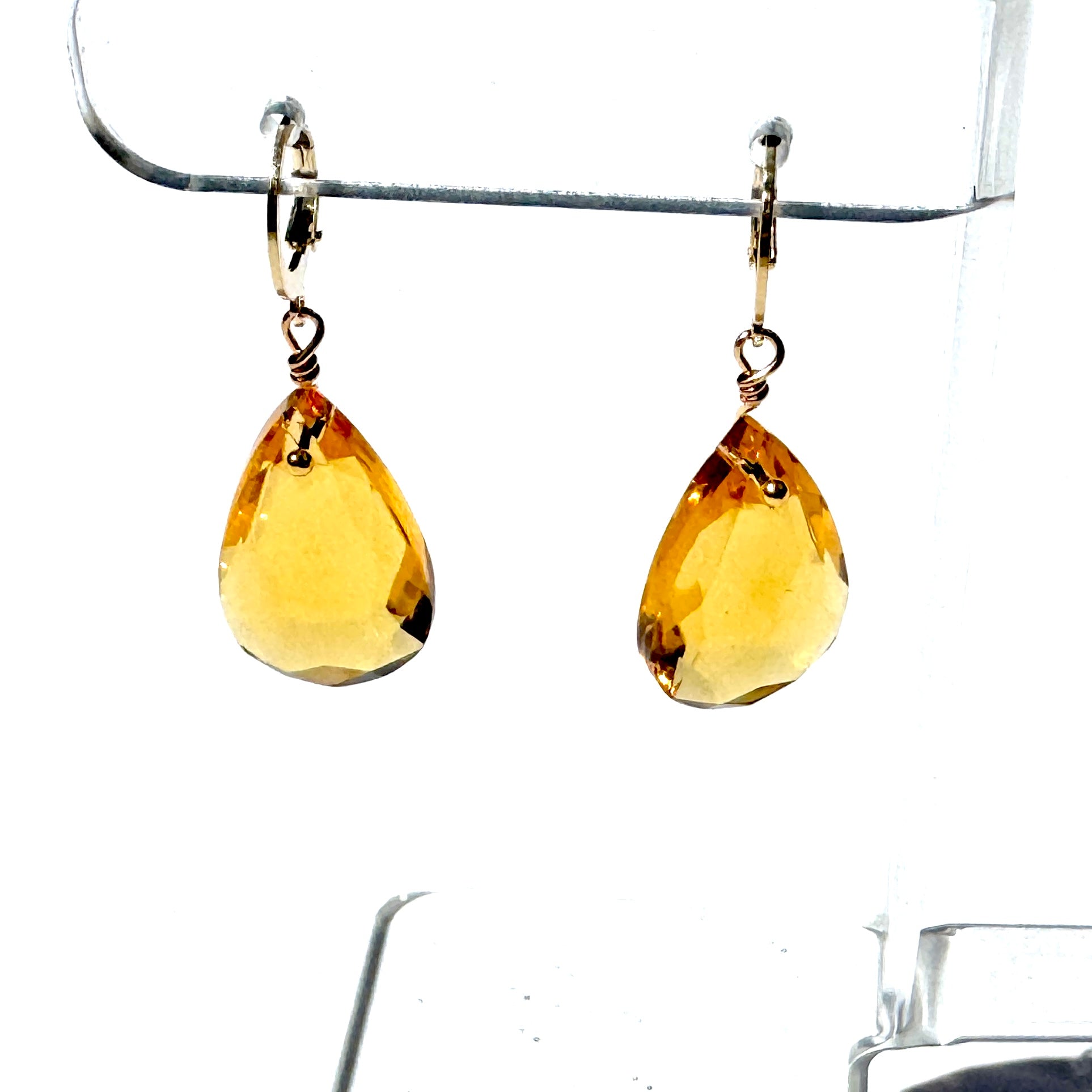 Topaz Chandelier Glass Drop Earrings