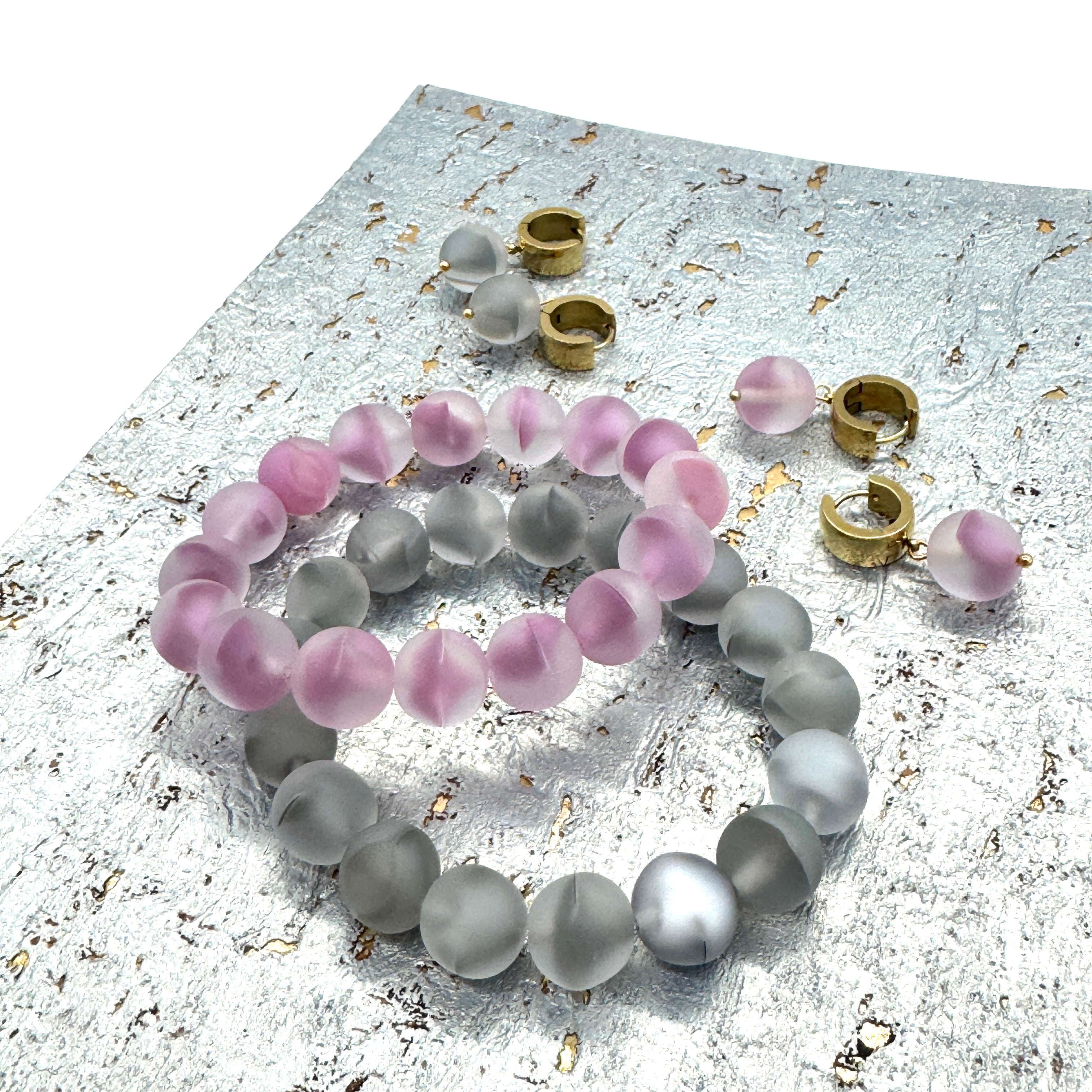 Sugarcloud Givré Glass Huggie Drop Earrings