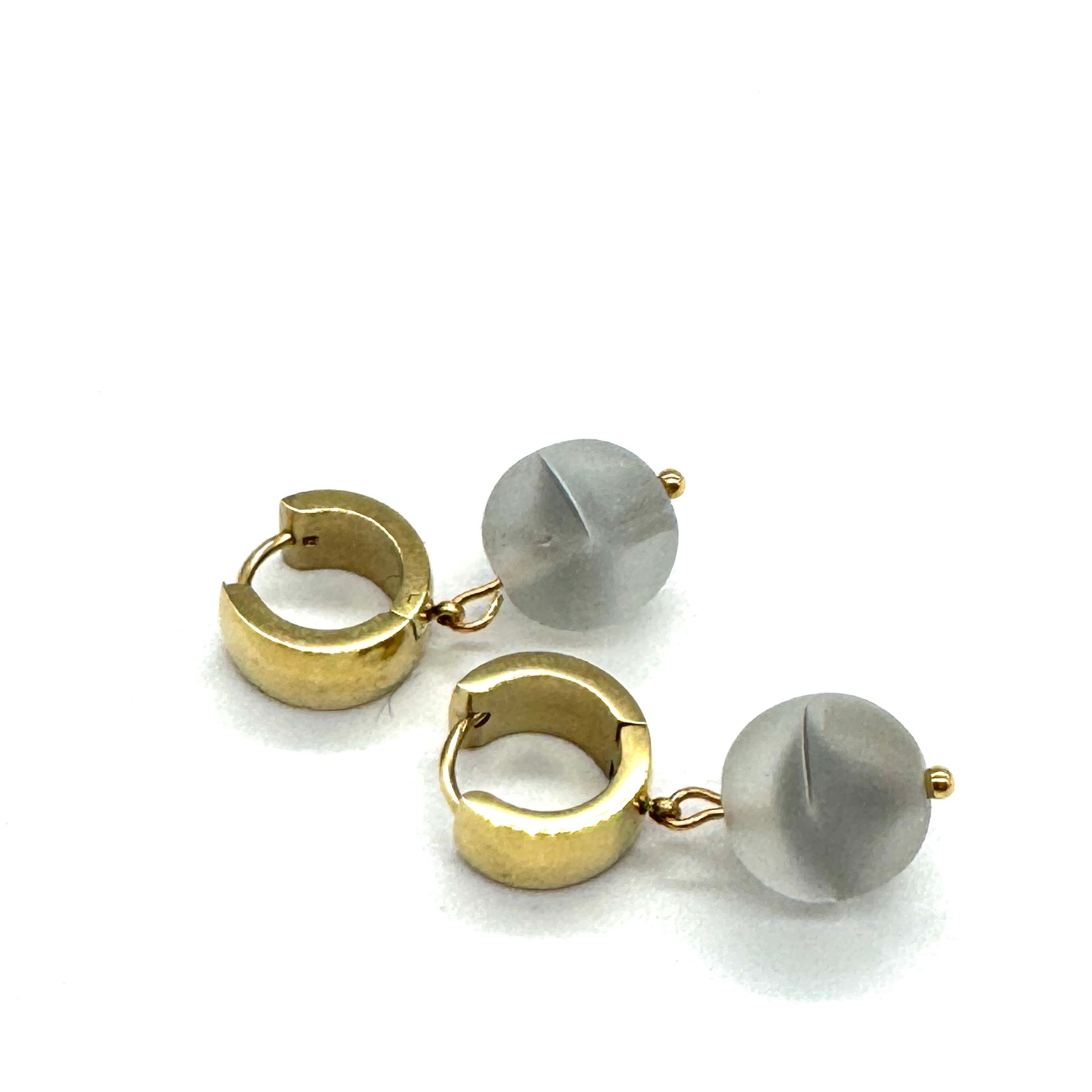 Sugarcloud Givré Glass Huggie Drop Earrings