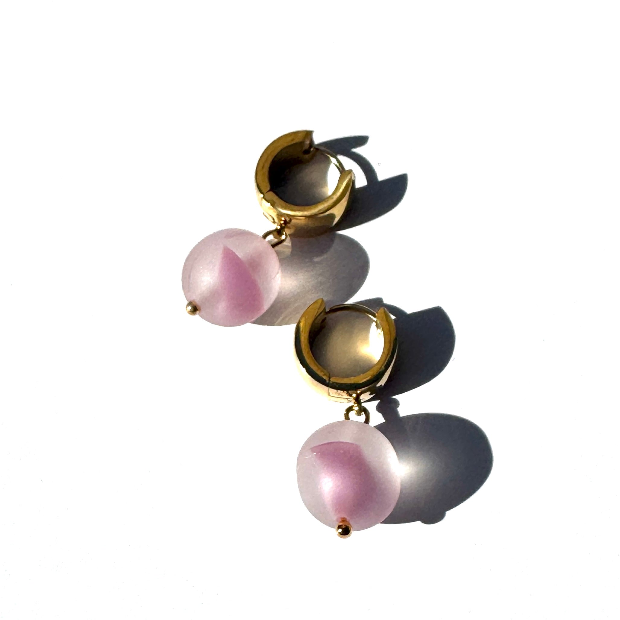 Sugarcloud Givré Glass Huggie Drop Earrings