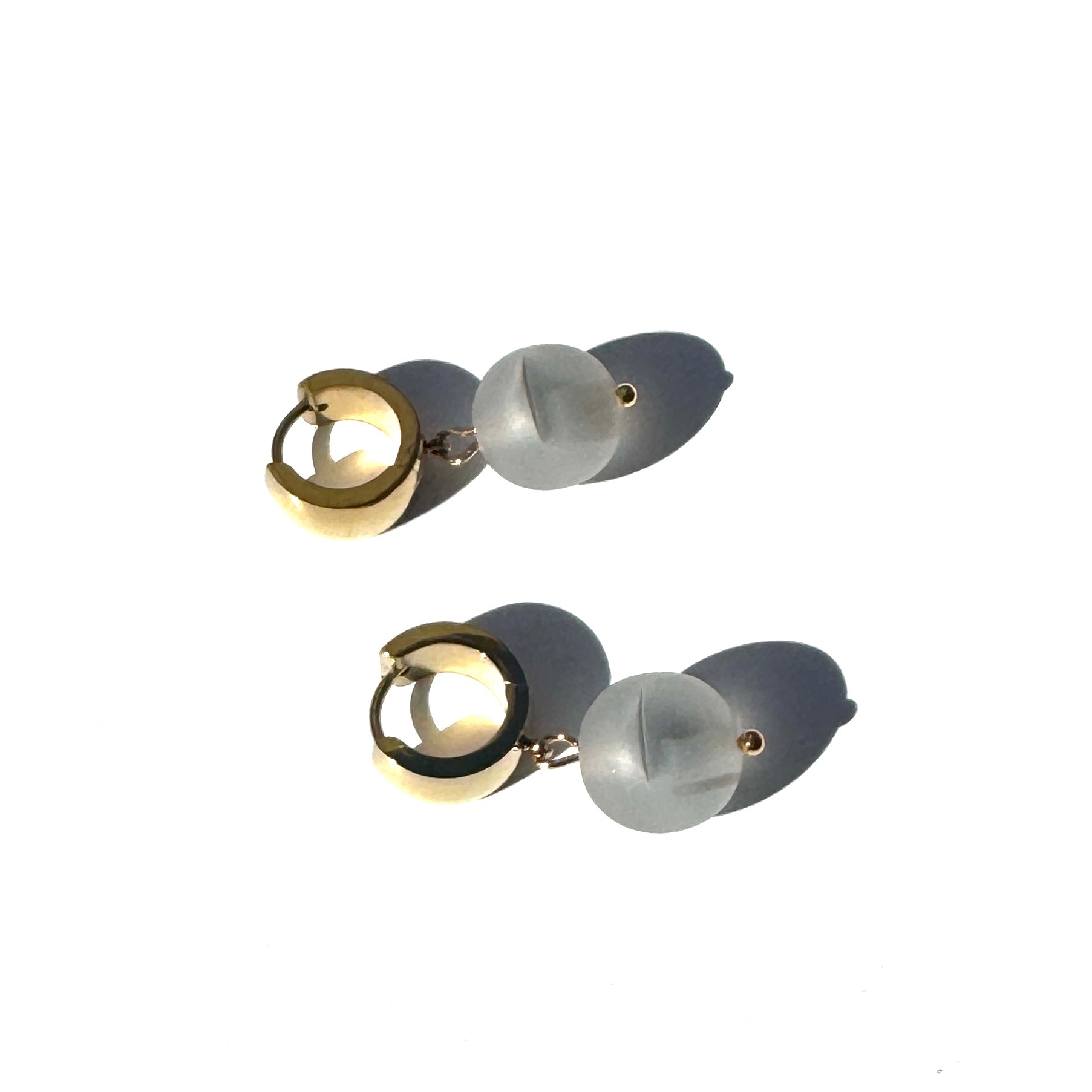 Sugarcloud Givré Glass Huggie Drop Earrings