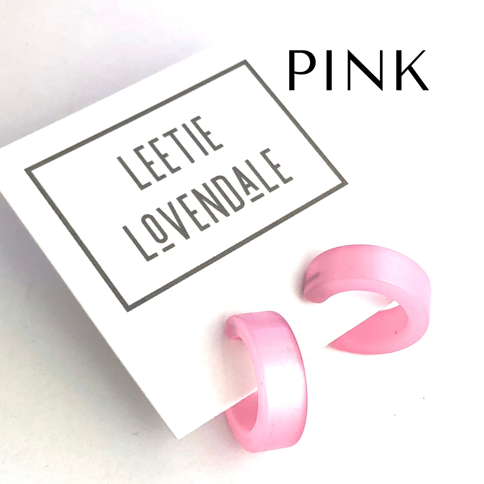 Hugger Moonglow Lucite Hoop Earrings