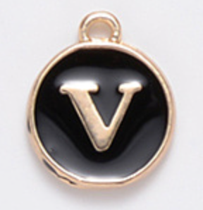 Black & Gold Leetie Initial Necklace