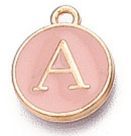 Pink & Gold Leetie Initial Necklace