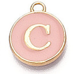 Pink & Gold Leetie Initial Necklace