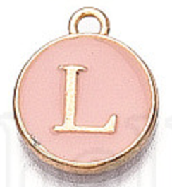 Pink & Gold Leetie Initial Necklace