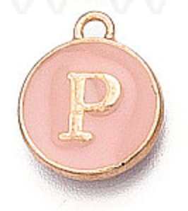 Pink & Gold Leetie Initial Necklace
