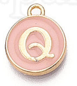 Pink & Gold Leetie Initial Necklace