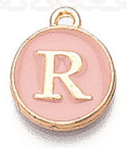 Pink & Gold Leetie Initial Necklace