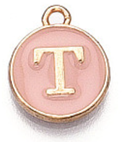 Pink & Gold Leetie Initial Necklace