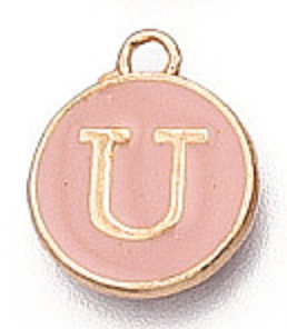 Pink & Gold Leetie Initial Necklace