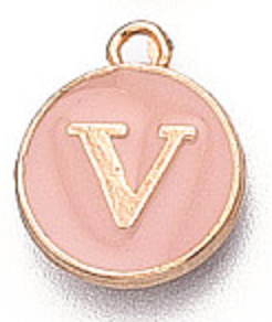 Pink & Gold Leetie Initial Necklace