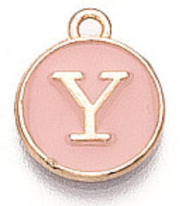 Pink & Gold Leetie Initial Necklace