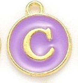 Lavender & Gold Leetie Initial Necklace