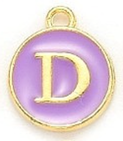 Lavender & Gold Leetie Initial Necklace