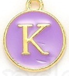 Lavender & Gold Leetie Initial Necklace