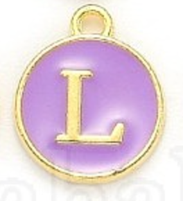 Lavender &amp; Gold Leetie Initial Necklace