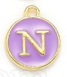 Lavender & Gold Leetie Initial Necklace