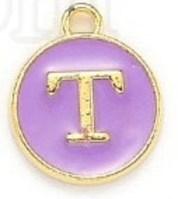 Lavender & Gold Leetie Initial Necklace