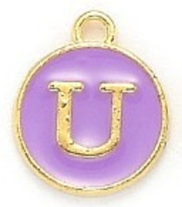 Lavender & Gold Leetie Initial Necklace