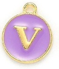 Lavender & Gold Leetie Initial Necklace