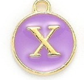 Lavender & Gold Leetie Initial Necklace