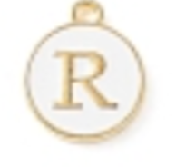 White & Gold Leetie Initial Necklace