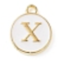 White & Gold Leetie Initial Necklace