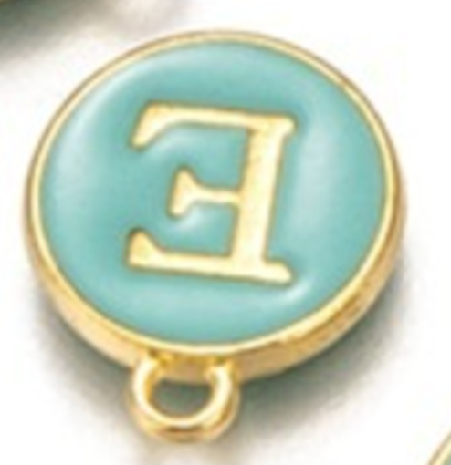 Turquoise Green Initial Letter Charms - Add On to Necklace