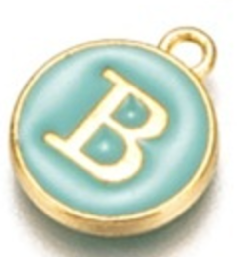 Turquoise Green Initial Letter Charms - Add On to Necklace