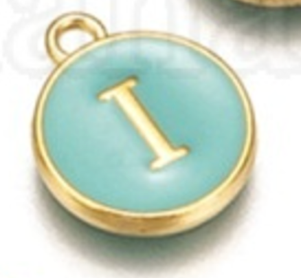 Turquoise Green Initial Letter Charms - Add On to Necklace