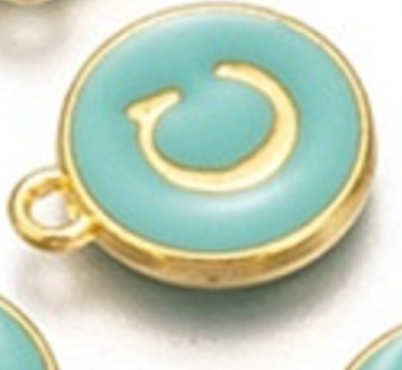Turquoise Green Initial Letter Charms - Add On to Necklace